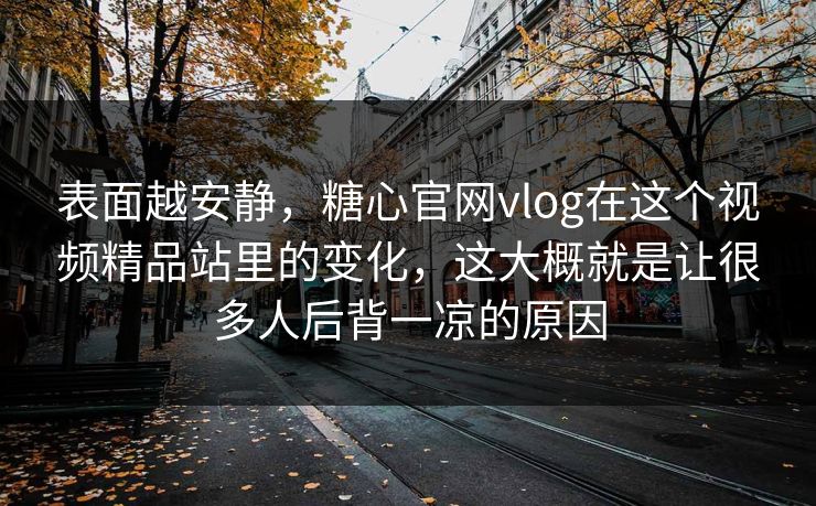 表面越安静，糖心官网vlog在这个视频精品站里的变化，这大概就是让很多人后背一凉的原因