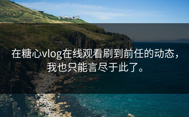 在糖心vlog在线观看刷到前任的动态，我也只能言尽于此了。