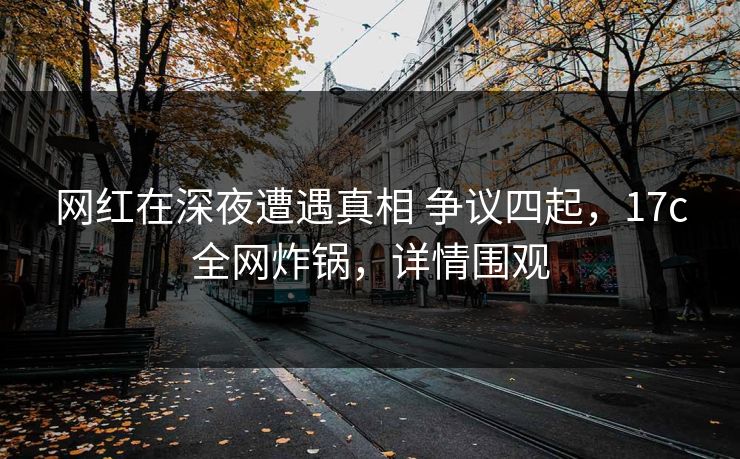 网红在深夜遭遇真相 争议四起，17c全网炸锅，详情围观